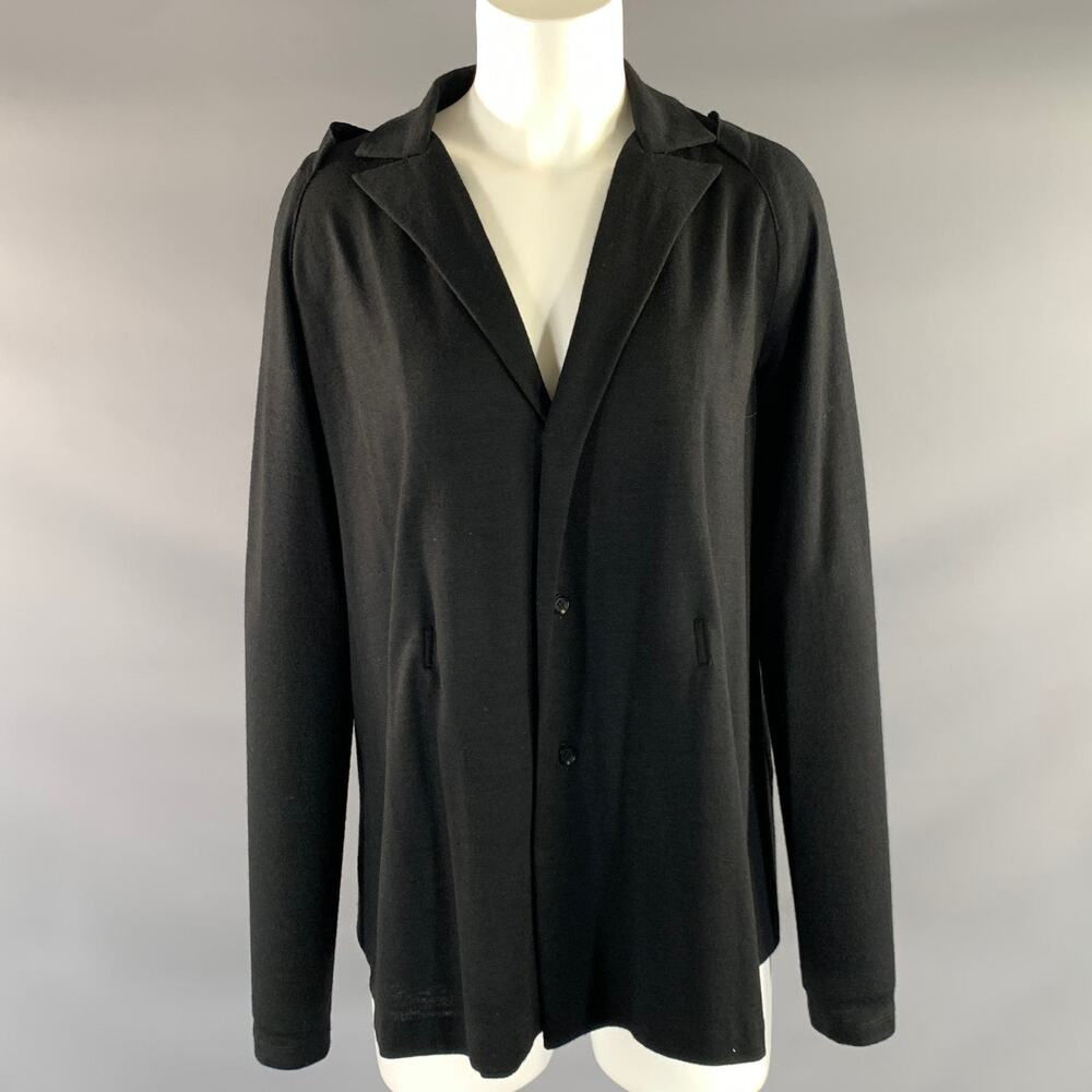 YOHJI YAMAMOTO Size S Black Wool Button Up Jacket Blazer